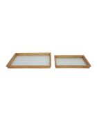 2 natürliche Firmin-Schalen - 50x32,5xH4/40x25,5xH4 cm