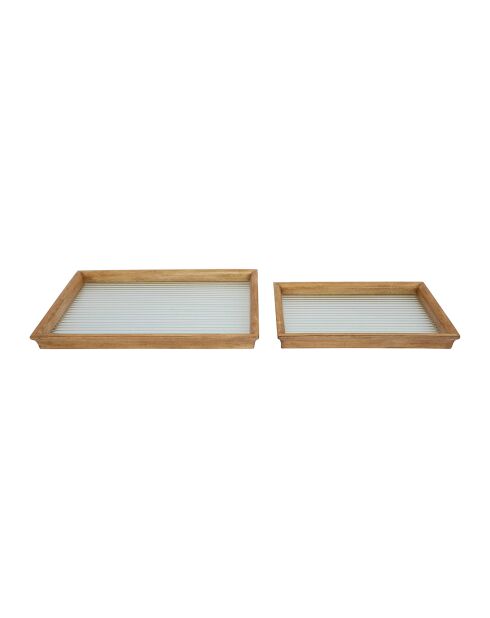 2 natürliche Firmin-Schalen - 50x32,5xH4/40x25,5xH4 cm