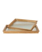 2 natürliche Firmin-Schalen - 50x32,5xH4/40x25,5xH4 cm