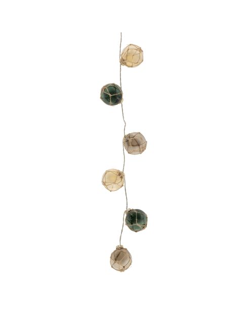 Girlande 6 LED-Kugeln Calisse 2xAA grün/bernsteinfarben - D6xL68 cm