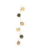 Slinger 6 LED-ballen Calisse 2xAA groen/oranje - D6xL68 cm