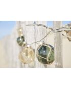 Slinger 6 LED-ballen Calisse 2xAA groen/oranje - D6xL68 cm