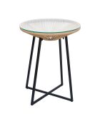 Baleares Gartentisch beige/schwarz - D61xh78 cm