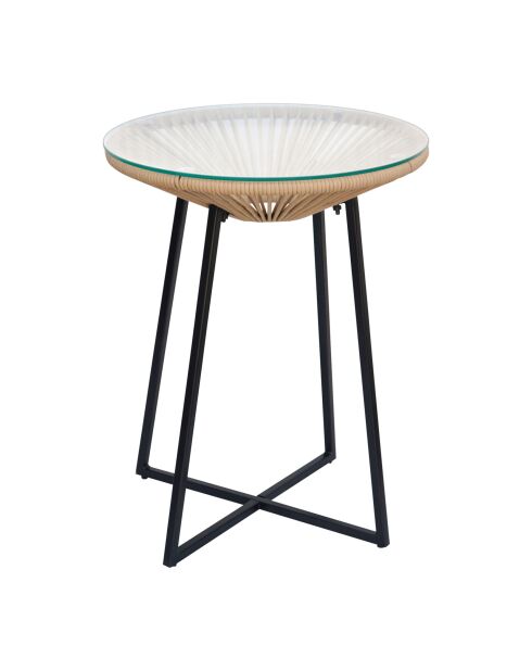 Baleares Gartentisch beige/schwarz - D61xh78 cm