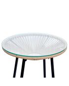 Baleares Gartentisch beige/schwarz - D61xh78 cm