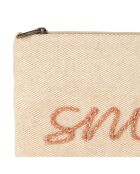 Bolsa bordada de algodón boho natural - 28x20 cm