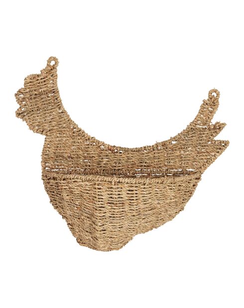 Panier poule mural Chaumière naturel - 42x15x38 cm