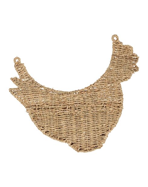 Panier poule mural Chaumière naturel - 42x15x38 cm