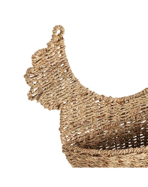 Panier poule mural Chaumière naturel - 42x15x38 cm