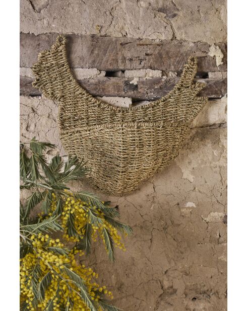 Panier poule mural Chaumière naturel - 42x15x38 cm