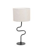 Lampe en coton Funky E27 câble 0,90 m noire/beige - D29xH60 cm