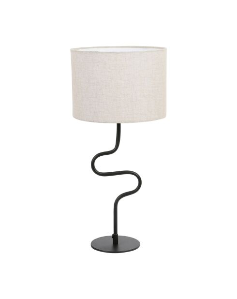 Lampe en coton Funky E27 câble 0,90 m noire/beige - D29xH60 cm
