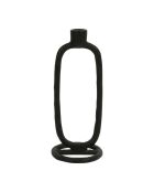 Kaarsenhouder in zwart gebrande aarde aluminium - D10xh24 cm