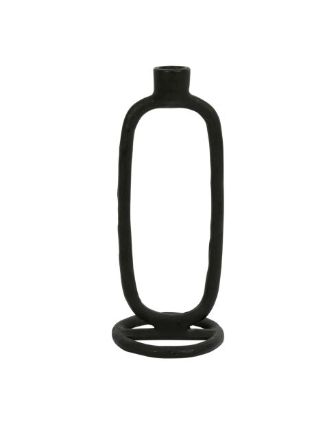 Kaarsenhouder in zwart gebrande aarde aluminium - D10xh24 cm