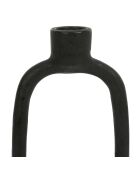 Kaarsenhouder in zwart gebrande aarde aluminium - D10xh24 cm