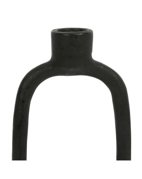 Kaarsenhouder in zwart gebrande aarde aluminium - D10xh24 cm