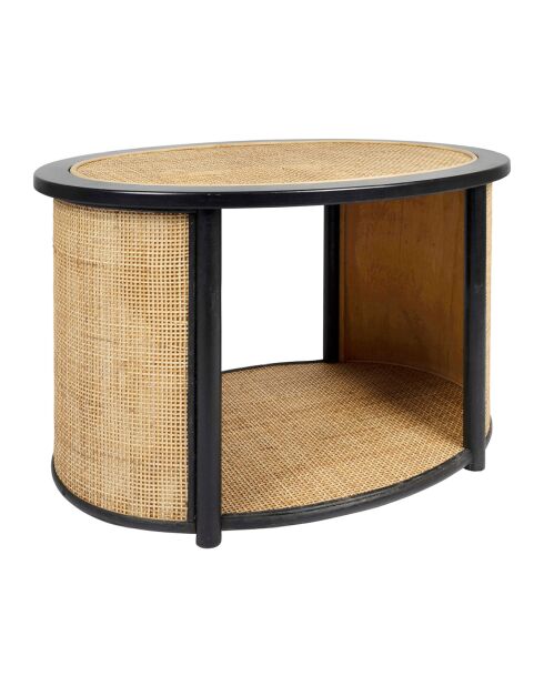 Table basse Balamea naturel/noir - 70x46,5xH43,5 cm