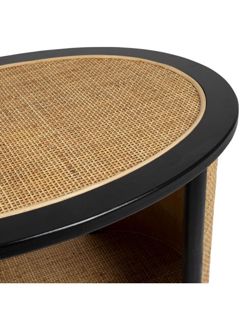 Table basse Balamea naturel/noir - 70x46,5xH43,5 cm