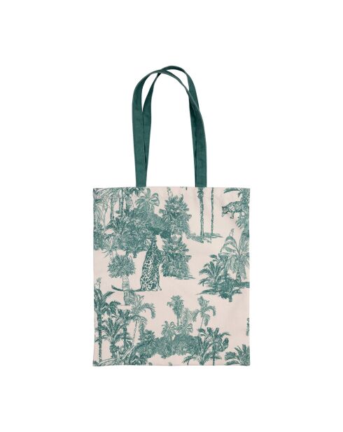 Sac tote bag en coton Mocoa émeraude - 38x42 cm