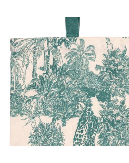 Sac tote bag en coton Mocoa émeraude - 38x42 cm