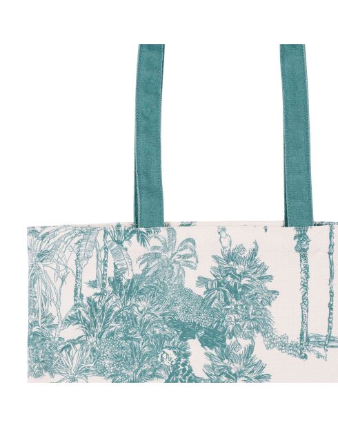 Sac tote bag en coton Mocoa émeraude - 38x42 cm
