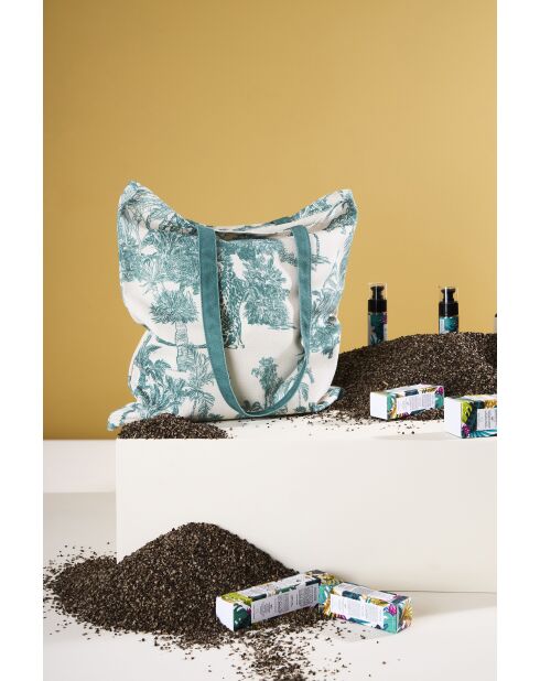 Sac tote bag en coton Mocoa émeraude - 38x42 cm