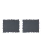 2 sets de table en coton lavé 175 g/m² Nalia gris foncé - 50x40 cm
