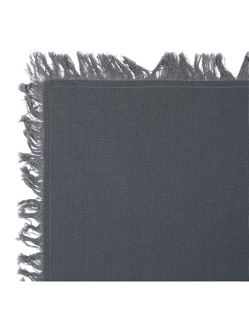 2 sets de table en coton lavé 175 g/m² Nalia gris foncé - 50x40 cm