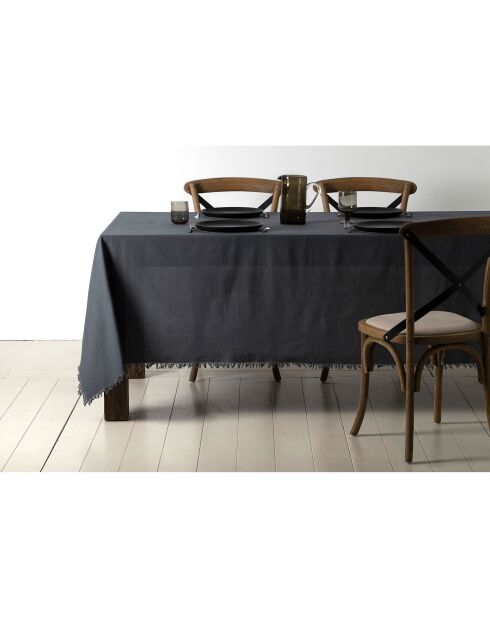 2 sets de table en coton lavé 175 g/m² Nalia gris foncé - 50x40 cm