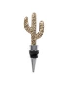 Bouchon de bouteille cactus en aluminium BTE Sunny doré - 13,5x5 cm