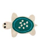 Tapis en coton Tortue bleu - 92x65 cm