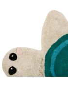Tapis en coton Tortue bleu - 92x65 cm