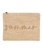 Medi Summer natürliche bestickte Baumwolltasche - 28x20 cm