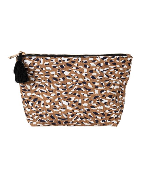 Pochette en coton Mocoa brune - 26x7x17 cm