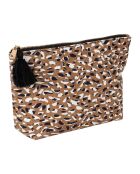 Pochette in cotone Mocoa marrone - 26x7x17 cm