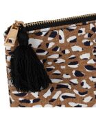 Pochette in cotone Mocoa marrone - 26x7x17 cm