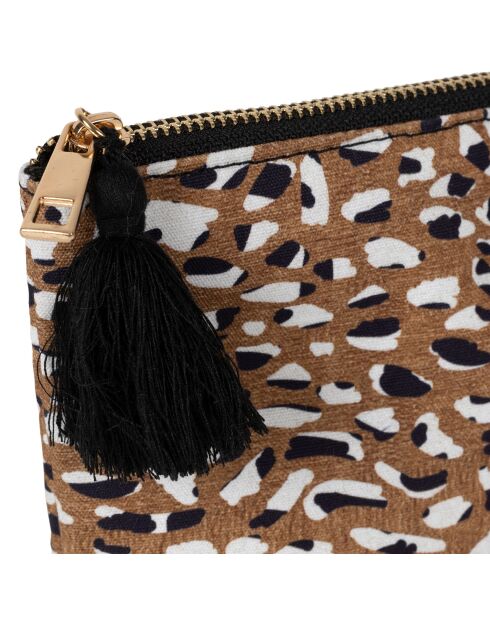 Pochette en coton Mocoa brune - 26x7x17 cm