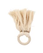 6 Ronds de serviette fil de coton blanc cassé - D3,5 cm