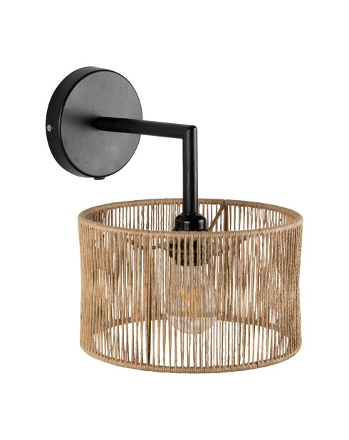 Lampada da parete Saori E27 con cavo interruttore 1,60 m naturale/nero - 28x28,5x23 cm