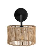 Lampada da parete Saori E27 con cavo interruttore 1,60 m naturale/nero - 28x28,5x23 cm