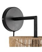 Lampada da parete Saori E27 con cavo interruttore 1,60 m naturale/nero - 28x28,5x23 cm