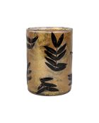 Portavelas Moringa dorado/negro - D7xH9.5 cm