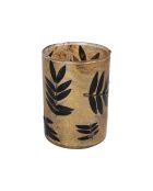 Portavelas Moringa dorado/negro - D7xH9.5 cm