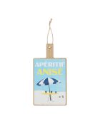 Planche à découper Pastis bleu ciel/jaune - 14x26 cm