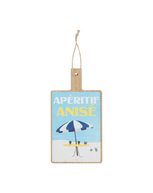 Planche à découper Pastis bleu ciel/jaune - 14x26 cm