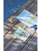 Planche à découper Pastis bleu ciel/jaune - 14x26 cm