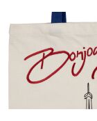 Tote bag en coton Formidable blanc/bleu/rouge - 38x42 cm
