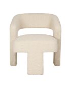 Poltrona Klosen in boucle losange color avorio - 70x70xH77 cm