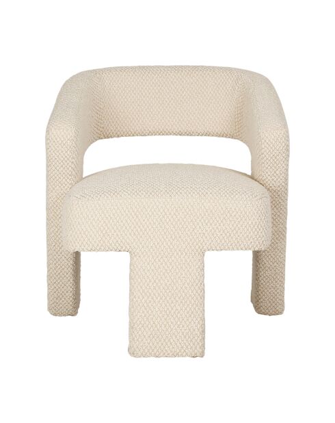 Poltrona Klosen in boucle losange color avorio - 70x70xH77 cm