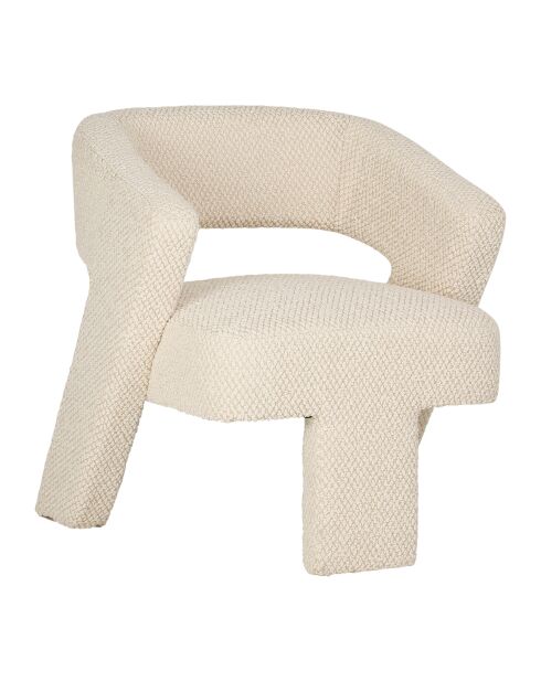 Poltrona Klosen in boucle losange color avorio - 70x70xH77 cm